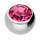 Schraubkugel mit Kristall 1,2 mm 3 mm Chirurgenstahl Silberfarben Rosa - RO