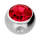 Klemmkugel mit Kristall 3 mm Titan Silberfarben Rot - LS