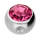Klemmkugel mit Kristall 3 mm Titan Silberfarben Rosa - RO