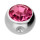 Klemmkugel mit Kristall 4 mm Titan Silberfarben Rosa - RO