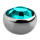 Schraubdisc Kugel Flach mit Kristall 1,2 mm 3 mm Chirurgenstahl Silberfarben Aquamarin - AQ
