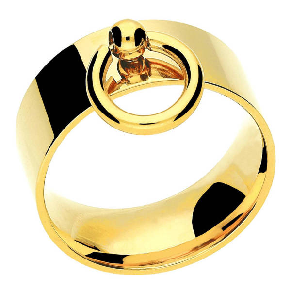 Edelstahl-Ring der O Fetisch 10 mm Goldfarben 17 mm