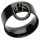 Edelstahl-Ring der O Fetisch 10 mm Schwarz 23 mm