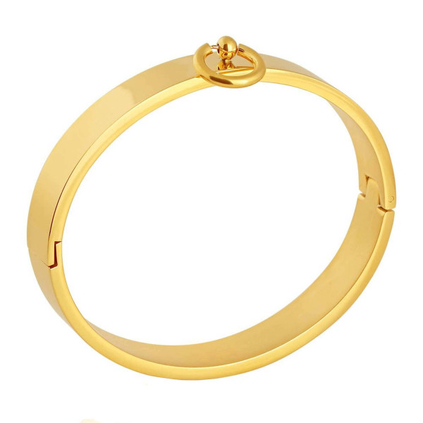 Edelstahl Armreifen Fetisch Ring der O 17 cm Goldfarben