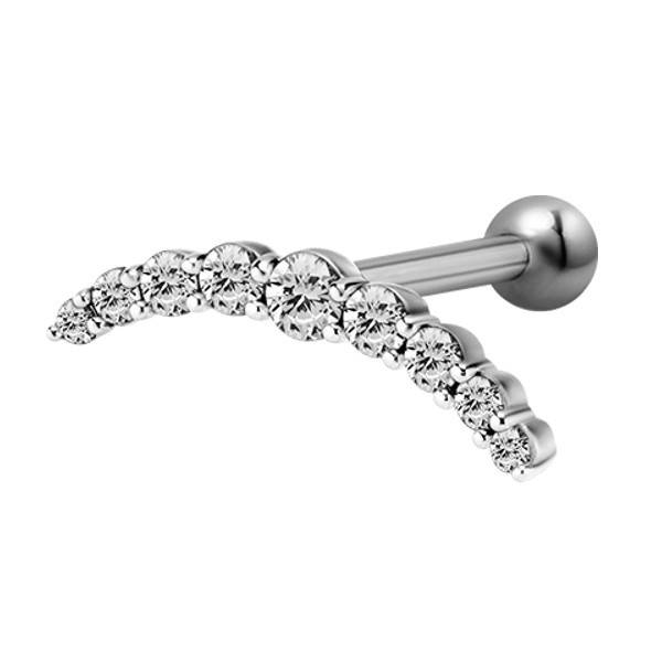 Ohrpiercing Barbell 9 Steine