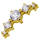 Schraubaufsatz 5 Kristalle mit Außengewinde 18 Karat (750er) Gelbgold