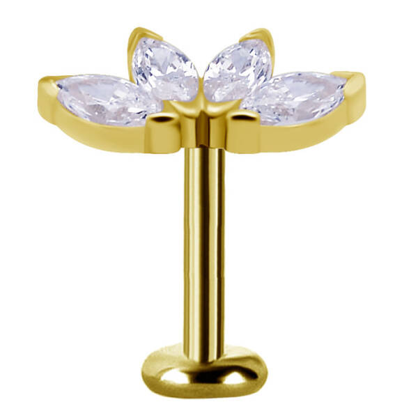 Ohrpiercing Marquise 18 Karat (750er) Gelbgold
