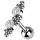 Ohrpiercing Barbell Cluster 2 Kristalle