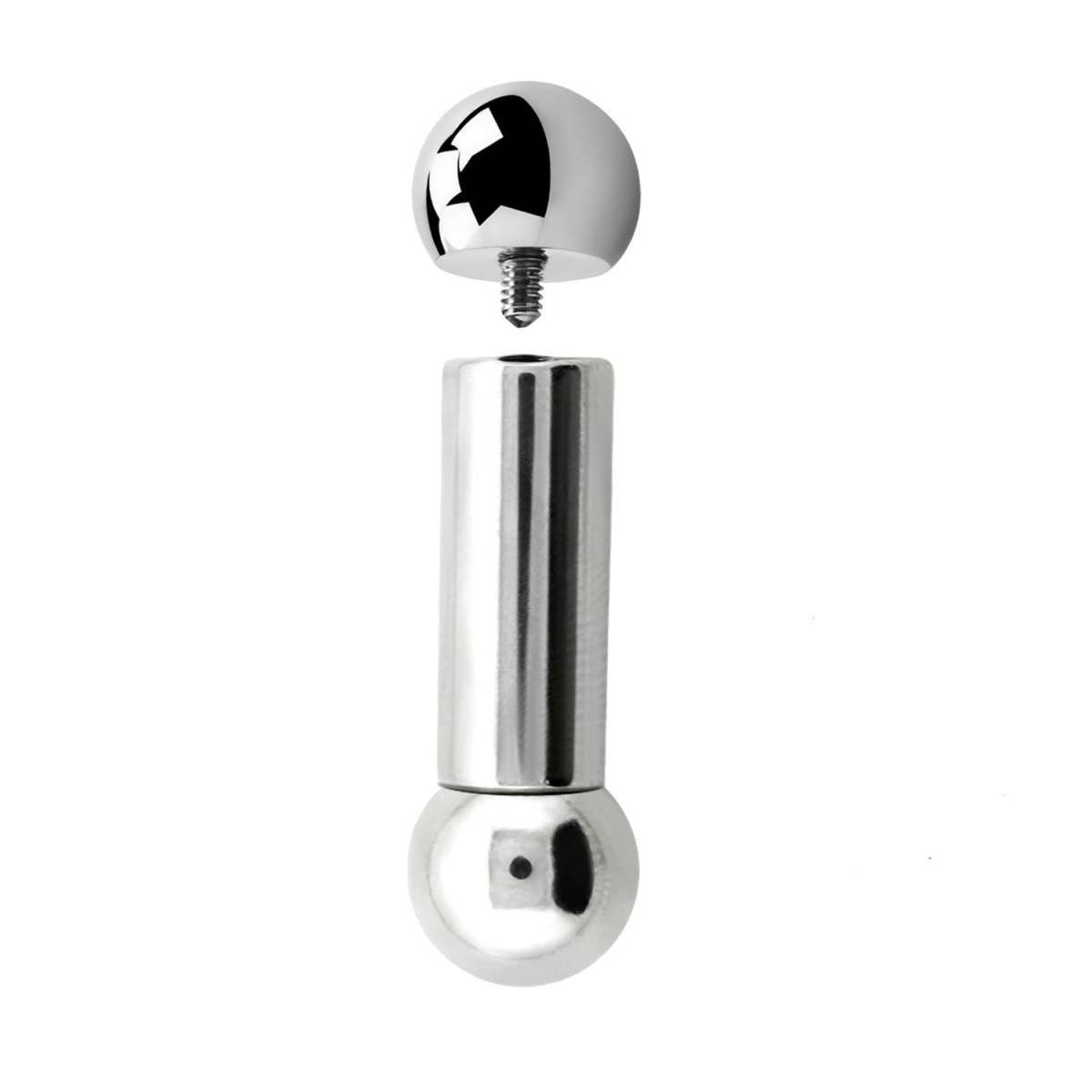 Curved Bar 00g (10mm) Prince Albert Large Gauge 12mm Ball Heavy Piercing 38mm