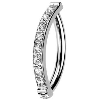 Bauchnabelpiercing Clicker Bogen Kristall