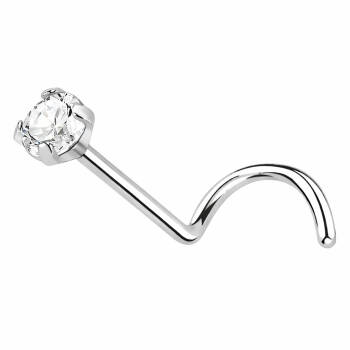 Nasenstecker Spirale Eingefasster Kristall