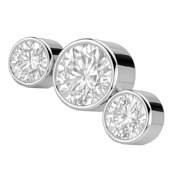 Schraubaufsatz Cluster Gebogen mit 3 Kristallen aus Titan