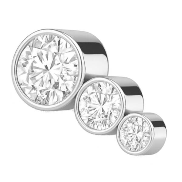 Schraubaufsatz Cluster Linear mit 3 Kristallen aus Titan