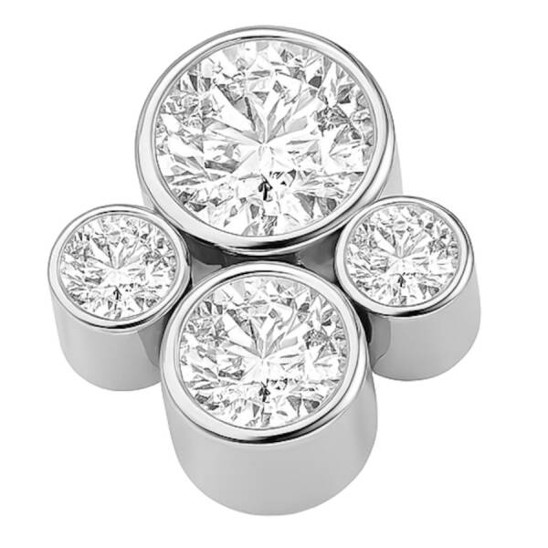 Schraubaufsatz Cluster Blüte mit 4 Kristallen aus Titan