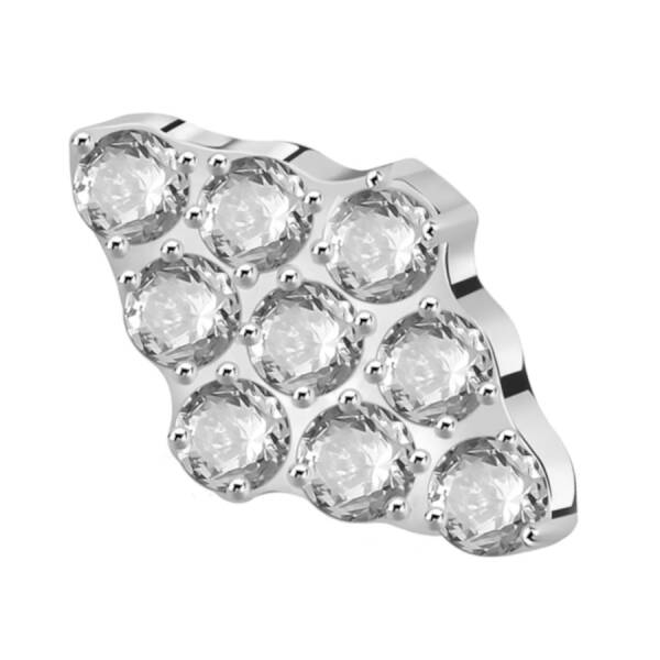 Schraubaufsatz Cluster mit 9 Kristallen aus Titan